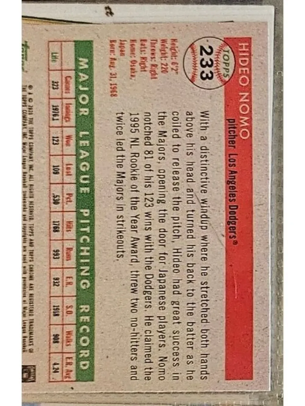 Hideo Nomo [Blue Prism insert] #233 - 2025 Topps Chrome Platinum - LA Dodgers